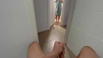 I stumble upon my stepsister pleasuring herself in the bathroom and join in for a handjob and blowjob session until climax