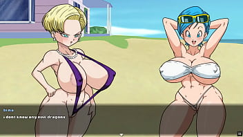 成熟的Hentai动作:Android 18与她的双重激情邂逅