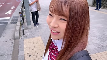 Amateur Japanese teen's tight and sexy blowjob and vaginal cum shot after Harajuku date